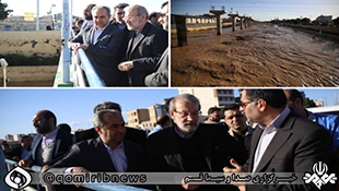 بازدید رییس مجلس از مناطق سیل زده قم
