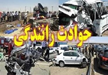 برخورد خودرو سواری با کوه در جاده کرج ـ چالوس