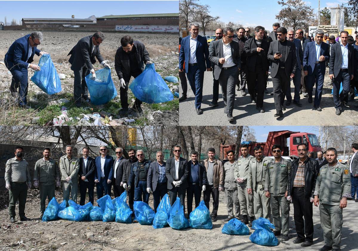 پاکسازی جاده چی چست ارومیه با حضور مسئولان و مردم