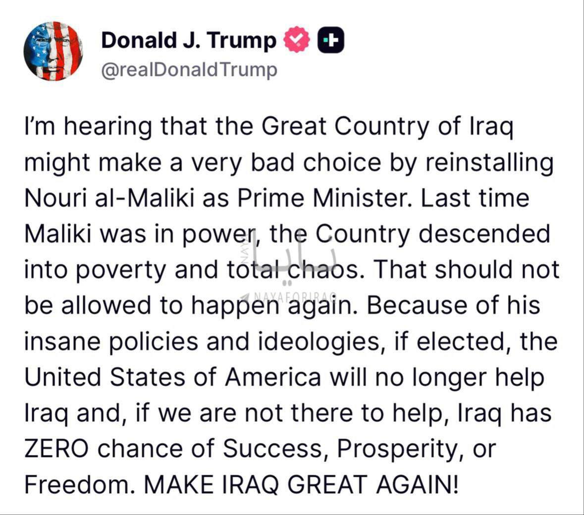ترامپ آشکارا در سیاست داخلی عراق مداخله کرد