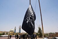 نماد اربعین بر فراز مرز بین‌المللی خسروی برافراشته شد