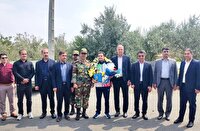 استقبال مسئولین از قهرمان موی تای استان