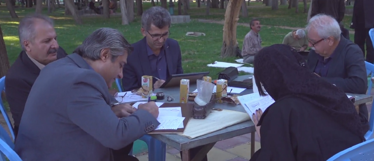 برگزاری حضوری‌نویسی و نمایشگاه خوشنویسی در سقز