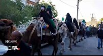 آئین نمادین ورود کاروان امام حسین (ع) به کربلا در اشترینان لرستان